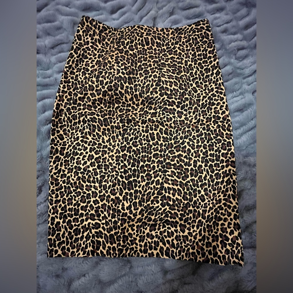 J. Crew Animal Print Midi Skirt NWT